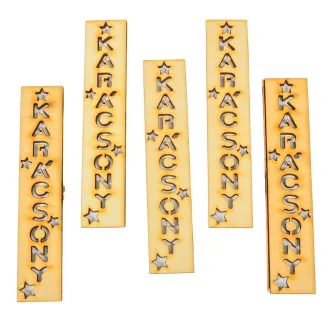 KARÁCSONY biléta natúr fa 10cm 5db-os