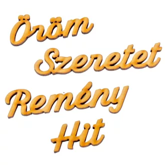   Adventi szavak natúr fa Hit,Remény,Szeretet,Öröm 4-9cm 4db-os