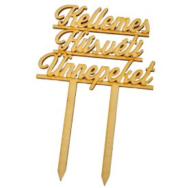   Natúr fa beszúrós Kellemes Húsvéti ünnepeket felirat 15cm