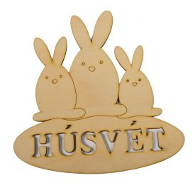 Natúr fa nyuszi család koszorúra 20cm