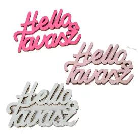 Helló Tavasz felirat világos mix 6cm 3db-os