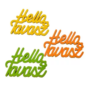 Helló Tavasz felirat élénk mix 8,5cm 3db-os