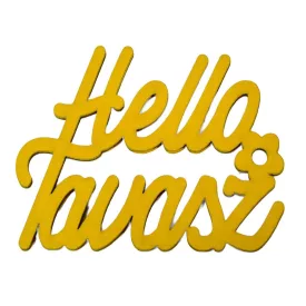 Helló Tavasz felirat sárga 11cm