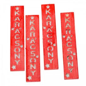 Karácsony feliratos biléta piros 10cm 4db-os