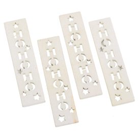 HOHOHO feliratos biléta fehér glitteres fehér 8cm 4db-os