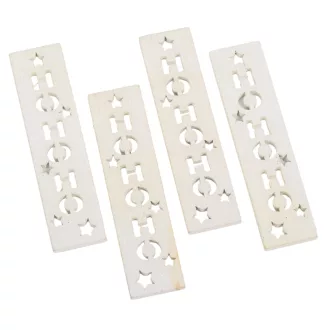 HOHOHO feliratos biléta fehér glitteres fehér 8cm 4db-os
