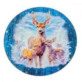   Nyomtatott fa tábla koszorú közép-Szarvas ás őzikék 14,8cm