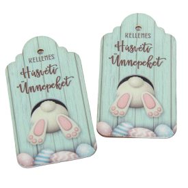   Nyomtatott fa tábla Kellemes Húsvéti Ünnepeket 9cm 2db-os
