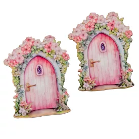   Nyomtatott dekorkarton Tündérajtó Csipkerózsika 9cm 2db-os