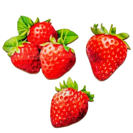 Nyomtatott dekorkarton eper szett 4-6cm 3db-os
