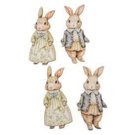 Nyomtatott dekorkarton klasszik nyuszi 8cm 4db-os