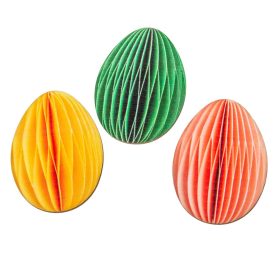 Nyomtatott dekorkarton Papírhatású tojások 6cm 3db-os