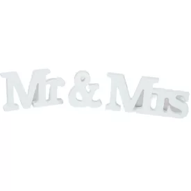 MR & MRS asztali felirat fehér M10cm