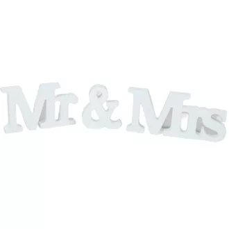 MR & MRS asztali felirat fehér M10cm