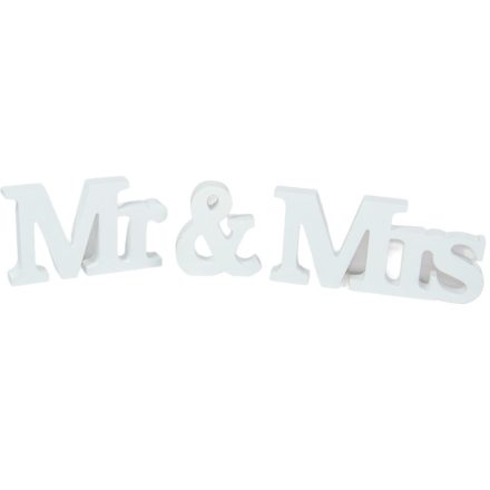 MR & MRS asztali felirat fehér M10cm
