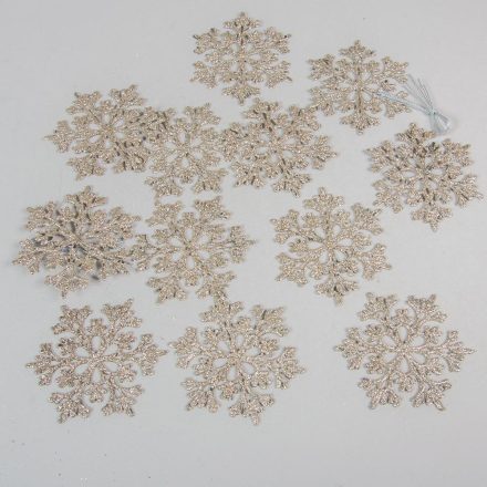 Csillámos hópihe dísz 9cm 12db-os