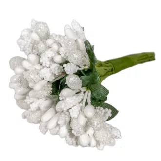 Bogyós mini csokor fehér 7,5cm