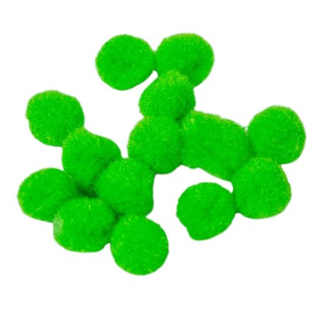 Pompon zöld 1,5cm 100db-os