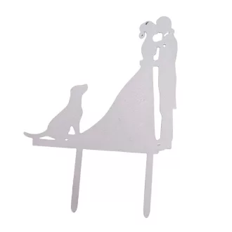 Esküvői tortadísz fehér 17cm
