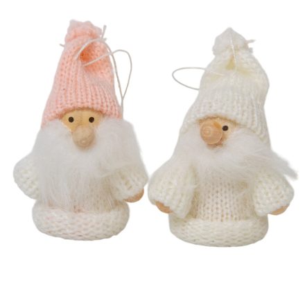 Manó textil akasztós fehér 7cm 2db-os