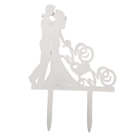 Esküvői tortadísz fehér 17cm