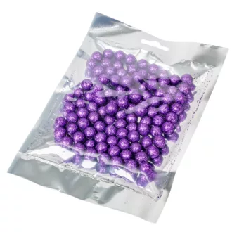 Glitteres polisztirol golyó sötétlila 1cm kb.10-15gramm