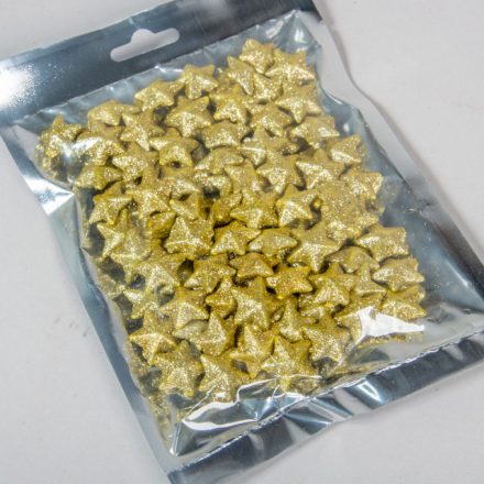 Glitteres polisztirol csillag arany 2cm