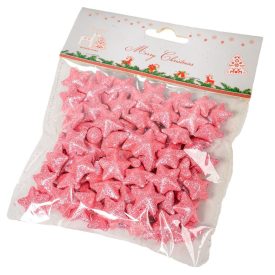 Glitteres polisztirol csillag rózsaszín 2cm