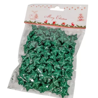 Glitteres polisztirol csillag sötétzöld 2cm