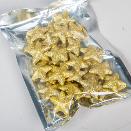 Glitteres polisztirol csillag arany 3,5cm
