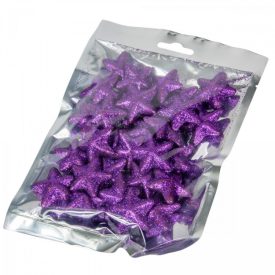 Glitteres polisztirol csillag sötétlila 3,5cm