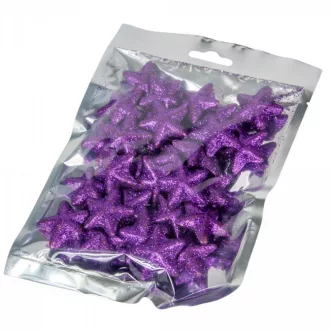 Glitteres polisztirol csillag sötétlila 3,5cm