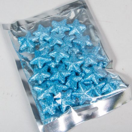 Glitteres polisztirol csillag country kék 3,5cm