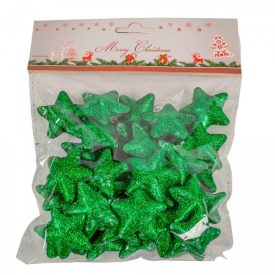 Glitteres polisztirol csillag sötétzöld 3,5cm