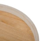 Fa tálca kerek peremes fehér-natúr D35cm