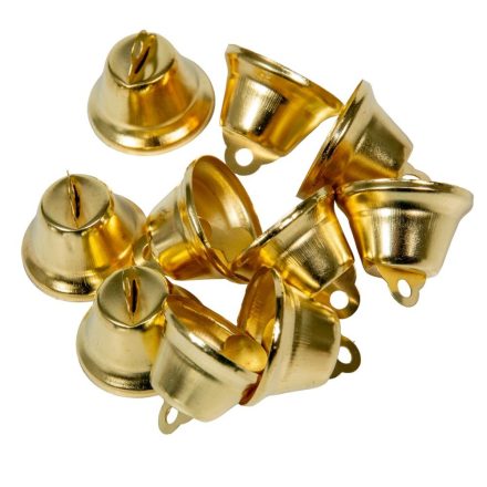 Fém csengő arany 1,5cm 10db-os