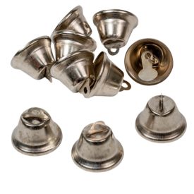 Csengő fém ezüst 3cm 10db-os