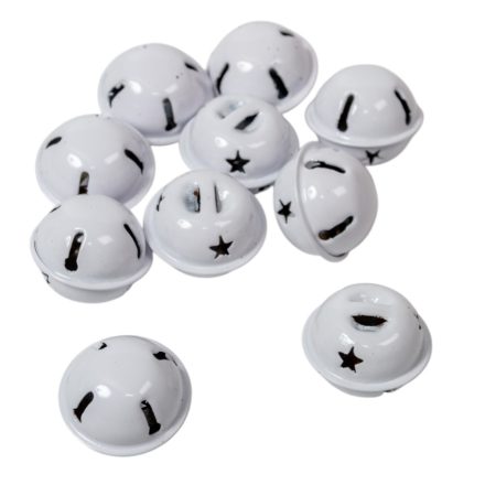 Csengő kolomp fém fehér 2,5x2cm 10db-os
