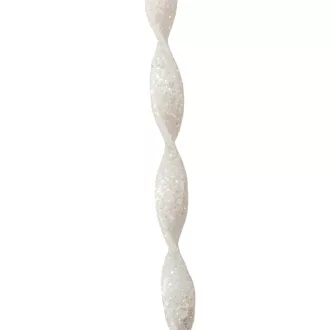 Jégcsap dísz csavart glietteres fehér 17cm 6db-os