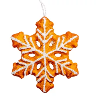 Mézeskalács dísz hópihe akasztós 13cm