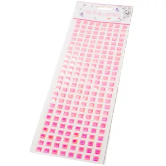 Gyöngyházas öntapadós kockák rózsaszín 200db/lap