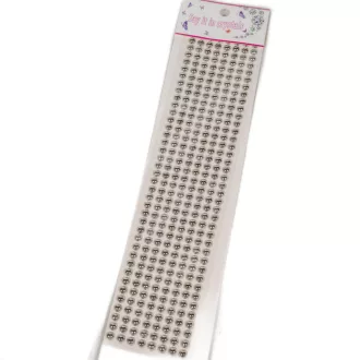 Öntapadós flitter gyöngyök ezüst 5mm 320db/lap