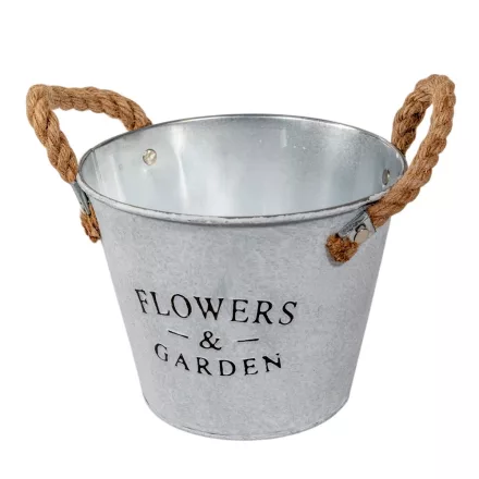 Fehér bádog kaspó D17cm M14cm