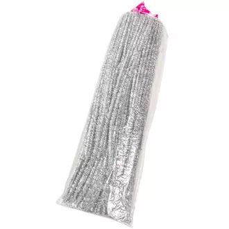 Csillámos zsenília drót ezüst 30cm 100db-os