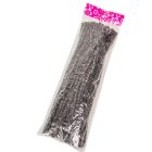 Csillámos zsenília drót fekete 30cm 100db-os