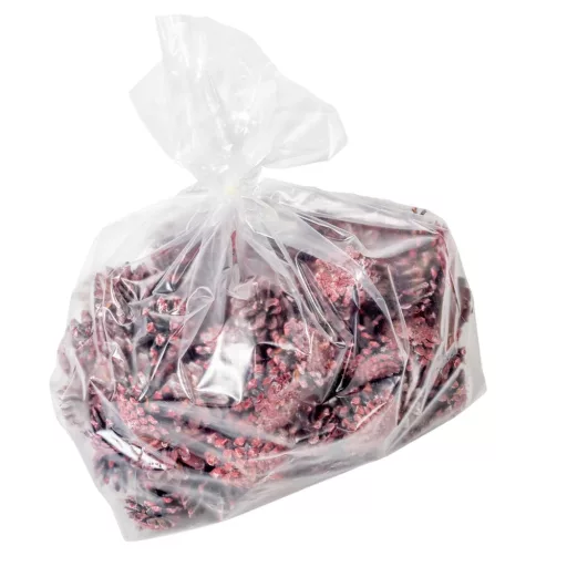 Erdeifenyő toboz 1kg zúzmarás piros
