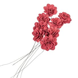 Akácia virág 6cm falfestékes bordó 8db-os