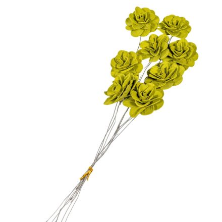 Akácia virág 6cm falfestékes olíva 8db-os