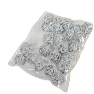 Vesszőlabda 3cm ezüst&glitter 17db-os