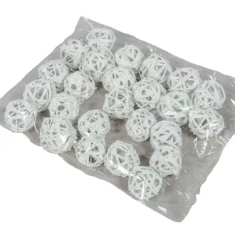 Vesszőlabda 3cm falfestékes fehér 30db-os